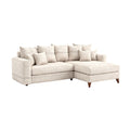 **Sofa narożny z poduszkami - jasny, nowoczesny design**