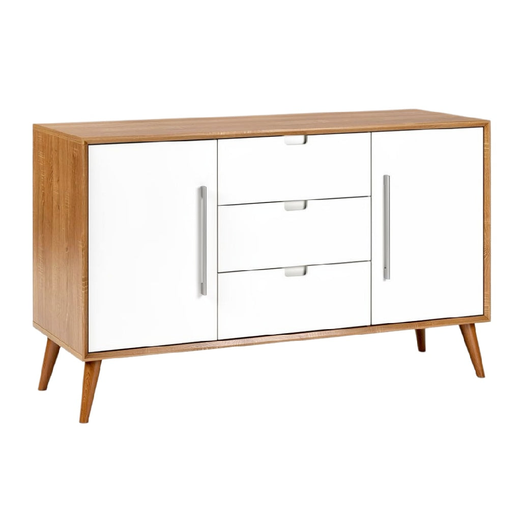 **Stylowy Stolik RTV w Stylu Skandynawskim z Drewnianymi Noga**